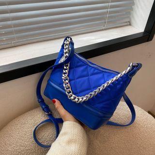 Quilted Paneled Chained Crossbody Bag