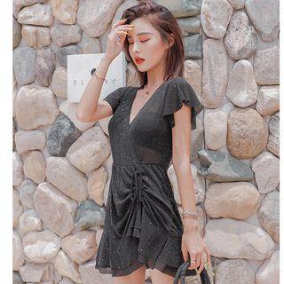 Set: Bikini Top + V-neck Swimdress