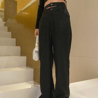 Cut Out Wide Leg Dress Pants