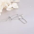 925 Sterling Silver Cz Snowflake Fringed Stud Earring