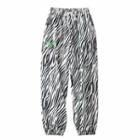 Lettering Zebra Print Sweatpants