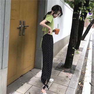 Polka Dot Cropped Harem Pants