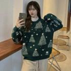 Christmas Tree Long-sleeve Knit Sweater