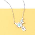 Flower Necklace Necklace - White Daisy - Silver - One Size