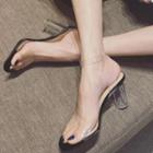 Block-heel Transparent Strap Sandals