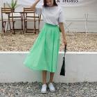 Pastel Long Gathered Skirt