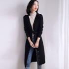 Button-up Midi Rib Knit Dress