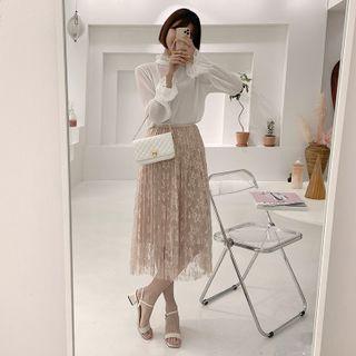 Floral Tulle Pleat Skirt