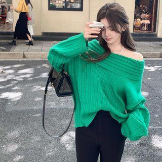 Off-shoulder Plain Sweater / Plain Pants (various Designs)