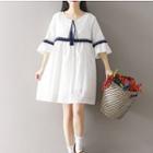 Tasseled Applique 3/4 Sleeve Dress