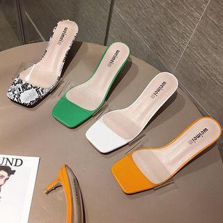 Transparent High Heel Slide Sandals