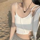 Irregular Cropped Camisole Top White - One Size
