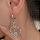 Heart Thorn Alloy Dangle Earring 1 Pair - Silver - One Size
