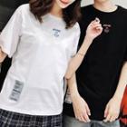 Coupled Matching Short-sleeve Lettering T-shirt