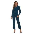 Lace-up Long-sleeve Straight-cut Jumpsuits