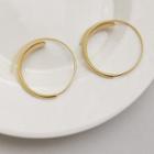 Alloy Hoop Earring 1 Pair - Matte Gold - One Size