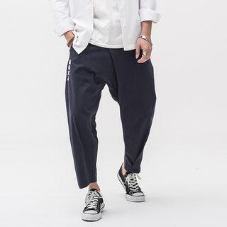 Chinese-style Embroidered Wide-leg Pants