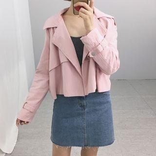 Tie Waist Cropped Trench Coat
