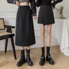Plain Midi Skirt / Mini Wrap Skirt