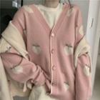 Peach Cardigan / Short-sleeve T-shirt