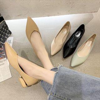 Pointed-toe Chunky-heel Shoes