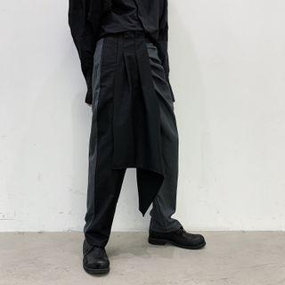 Asymmetric Straight-fit Pants