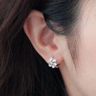 925 Sterling Silver Rhinestone Snowflake Hoop Earring 1 Pair - As Shown In Figure - One Size