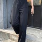 Patch-pocket Wide-leg Cotton Pants