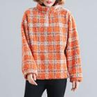 Plaid Faux Shearling Pullover