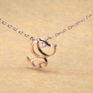 925 Sterling Silver Dog Pendant Necklace