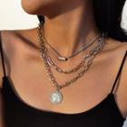 Layered Chain Necklace 734 - Silver - One Size