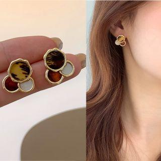 Geometric Glaze Alloy Earring 1 Pair - Gold - One Size