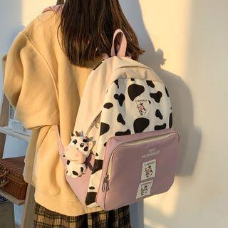 Cow Print Panel Backpack