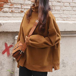 Plain Turtleneck Boxy Sweatshirt