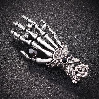 Skull Hand Brooch Silver - One Size