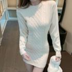 Argyle Knit Sweater Dress Off-white - One Size