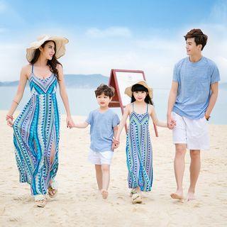 Family Matching Short-sleeve T-shirt / Shorts / Spaghetti Strap Dress