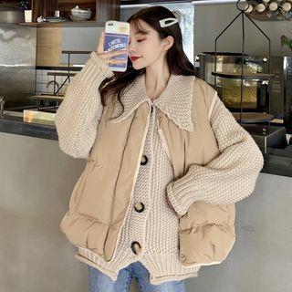 Oversized Knitted Cardigan / Padded Vest
