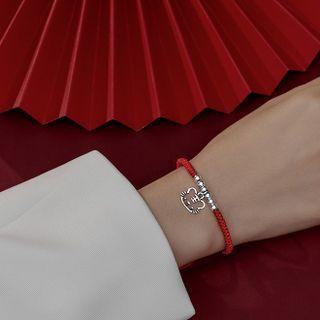 Tiger Sterling Silver Red String Bracelet