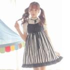Stripe Spaghetti Strap A-line Dress