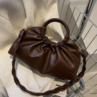 Top Handle Shirred Shoulder Bag