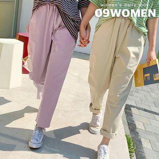 Plus Size Band-waist Baggy Pants