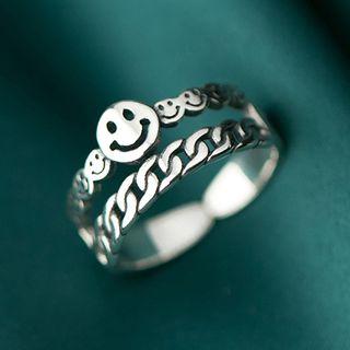 Smiley Face Ring S925silver - One Size