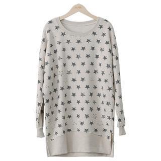 Star Print Long Sweatshirt