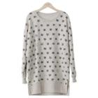 Star Print Long Sweatshirt