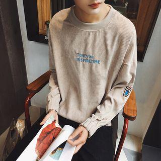 Embroidered Corduroy Pullover