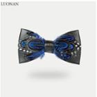 Feather Faux Leather Bow Tie