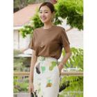 Basic Cuff-sleeve T-shirt