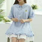 Pineapple-patch Frilled Blouse One Size