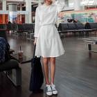 Long Sleeve A-line Dress With Cord